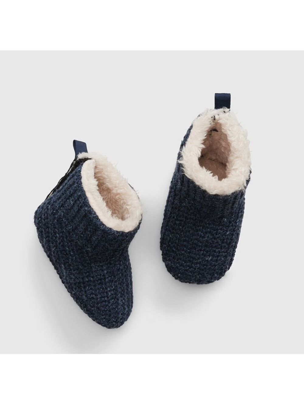 Gap Baby Blue Heather Sherpa-Lined Booties Size 3-6 Months NWT